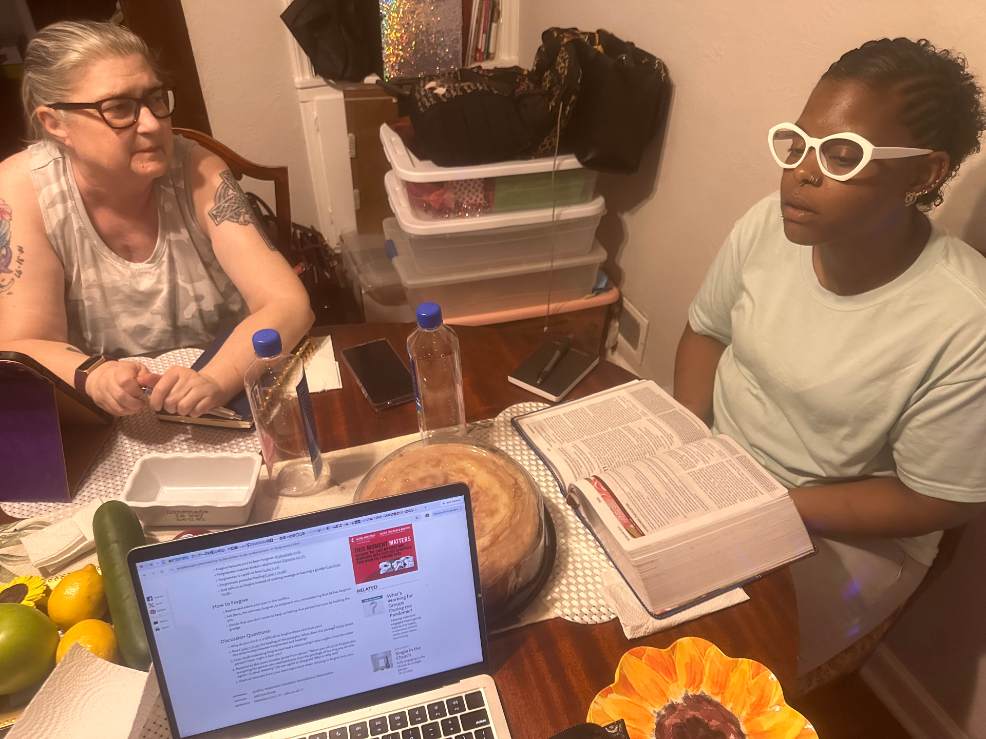 Conversation and connection around the table.